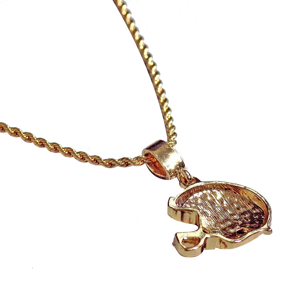 Hu Hu Hu Hu Hu Alat Bantu Pasang Kacamata♡ Kalung Liontin Bentuk Topi Rugby Aksen Berlian Imitasi Gaya Hip Hop Untuk Unisex