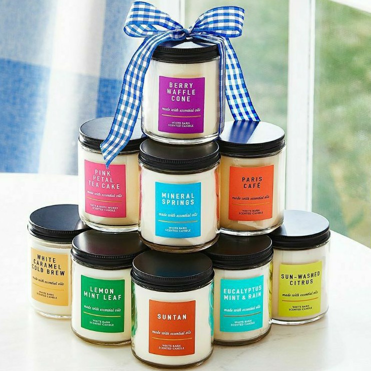 BATH &amp; BODY WORKS BBW MEDIUM CANDLE SINGLE 1-WICK SCENTED CANDLE 198 G LILIN WANGI 1 SUMBU PENGHARUM RUANGAN MIX