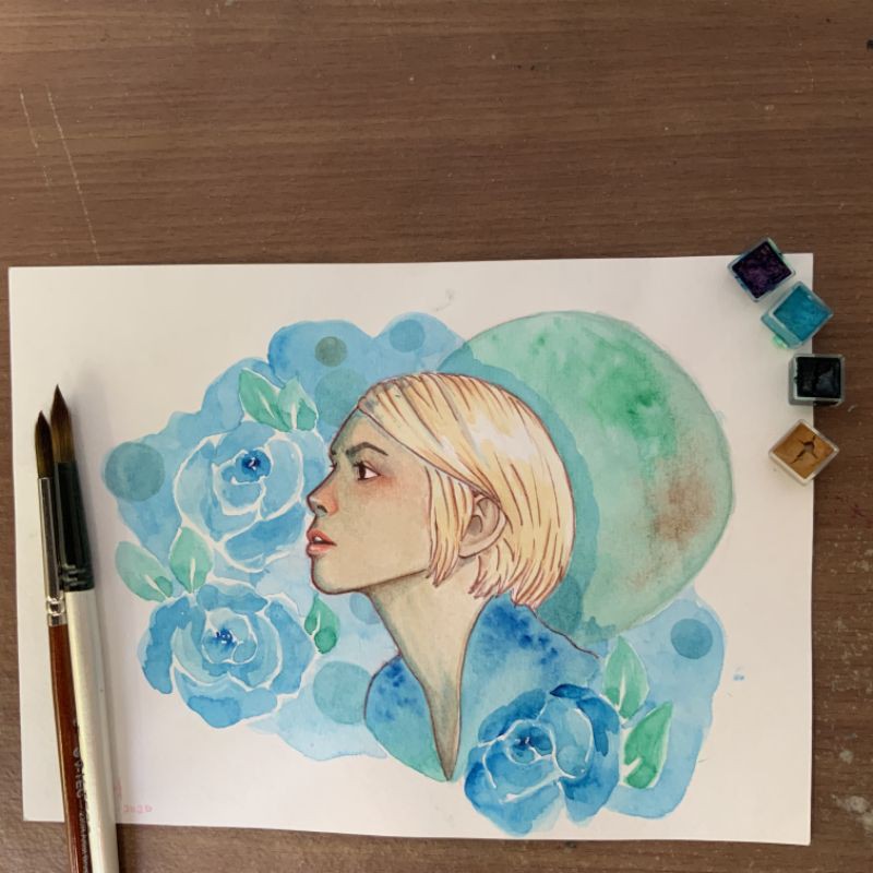 Watercolor Portrait/Lukisan Wajah ukuran A5