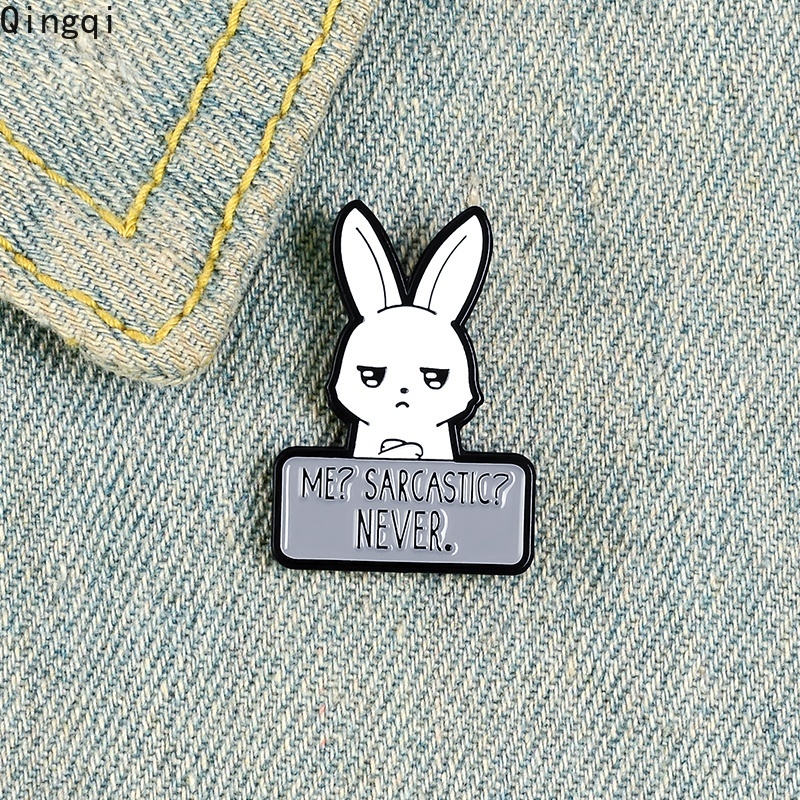 Bros Pin Enamel Bentuk Hewan Kelinci Never Genius Untuk Aksesoris Pakaian