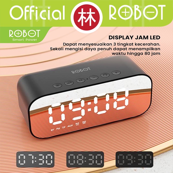 Robot RB560 Speaker Bluetooth Alarm Clock LED Indicator Bluetooth 5.0