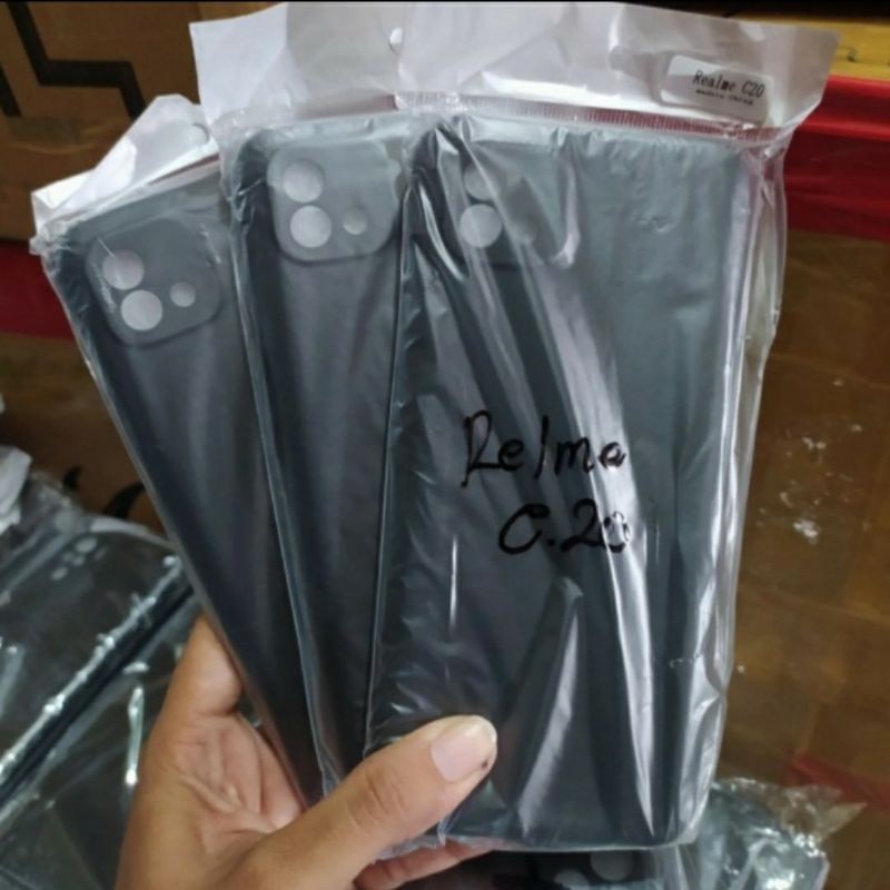 Case Realme C20, C17 Softcase Premium Black Sillikon Kondom Pelindung Hp