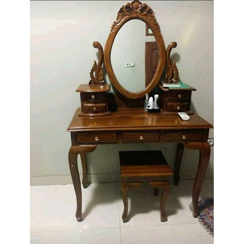 MEJA RIAS KAYU JATI TOLET KARTINI JEPARA