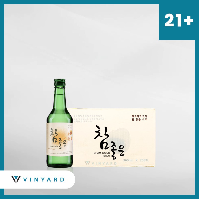 Promo 1 Karton / dus Soju ( 20 Botol Soju Korea ) Cham Joeun Soju Lychee / Leci 360 Ml