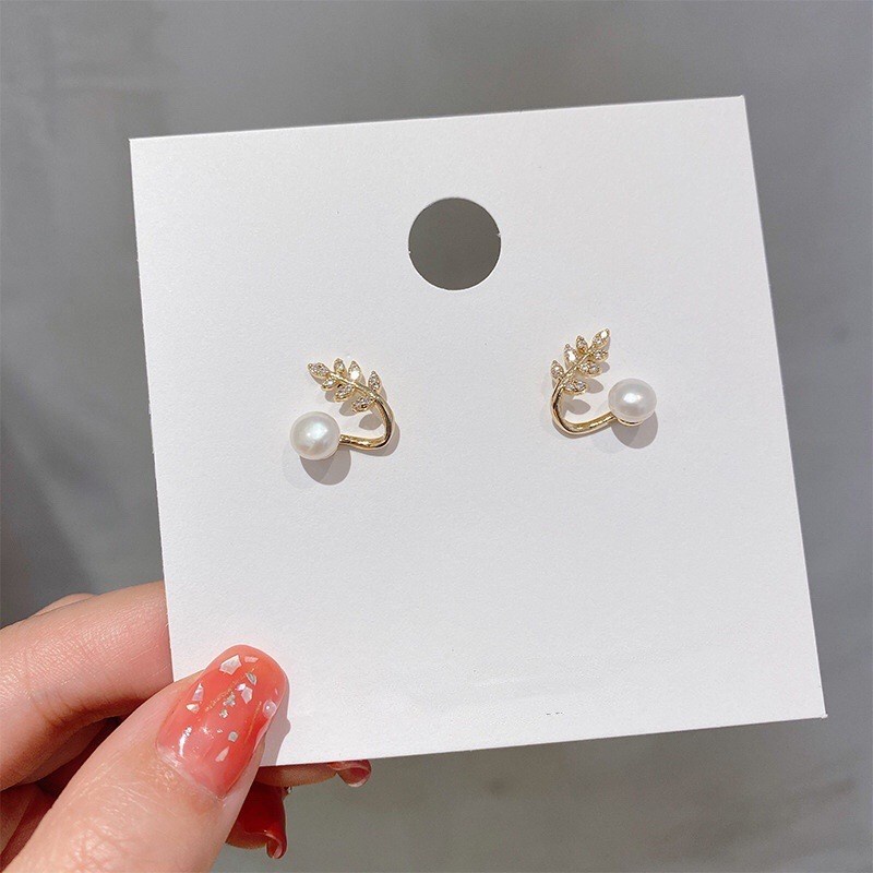 Fashion aksesoris wanita gaya Korea jarum perak 925 sederhana retro logam anting manik bulat kecil-B