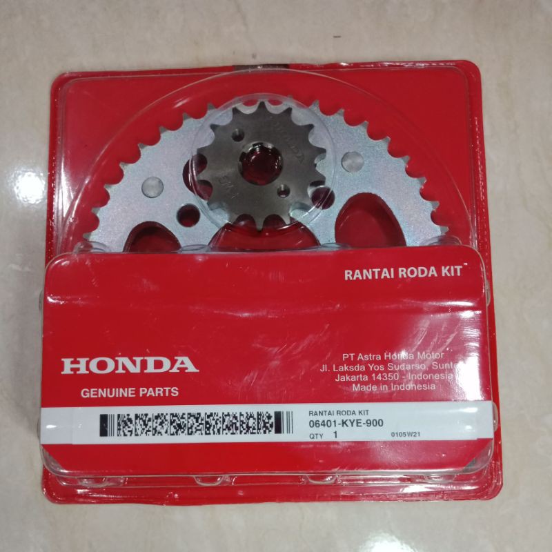 GEAR GIR RANTAI SET KYE MEGAPRO NEW MONOSHOCK 2010-2014 ORIGINAL ORI ASLI HONDA AHM 06401-KYE-900
