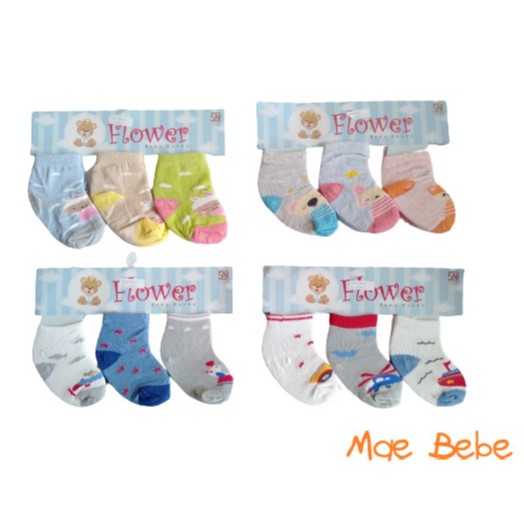 Flower Baby Socks Kaos Kaki Bayi Isi 3 Pasang