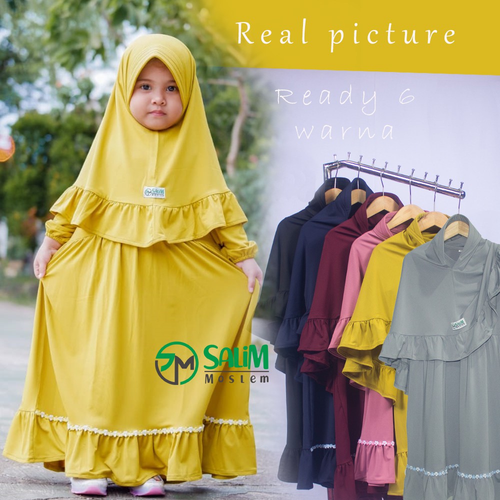Salim moslem -Gamis anak perempuan / Baju muslim anak perempuan usia 1-8 tahun &quot;SYFA&quot;