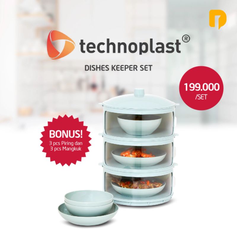 

Tempat menyimpan makanan/technoplast dishes keeper set