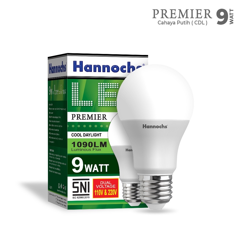 Hannochs Lampu LED Premier 9 Watt - Cahaya Putih