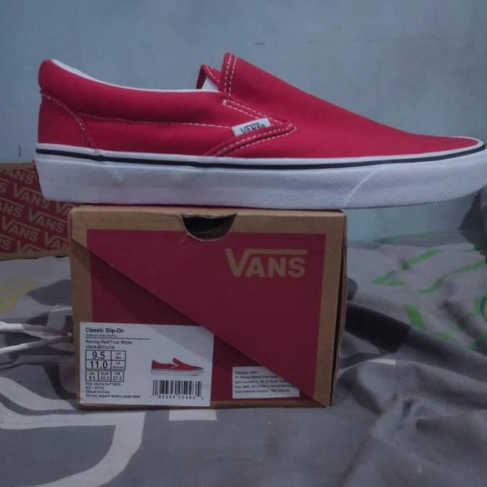 Vans Slip On Racing Red/True White Resmi Pt.Navya - 36 Iramastore22