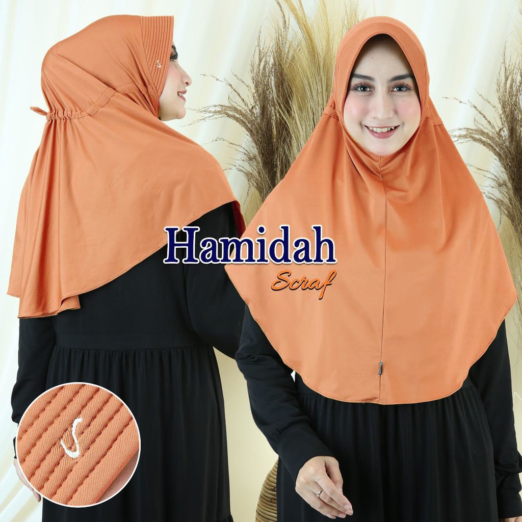 Jilbab Bergo Terbaru Kerudung Instan Serut Hamidah Polos Hijab Instan Serut Hamidah RUMAH HIJA'B-SALEM