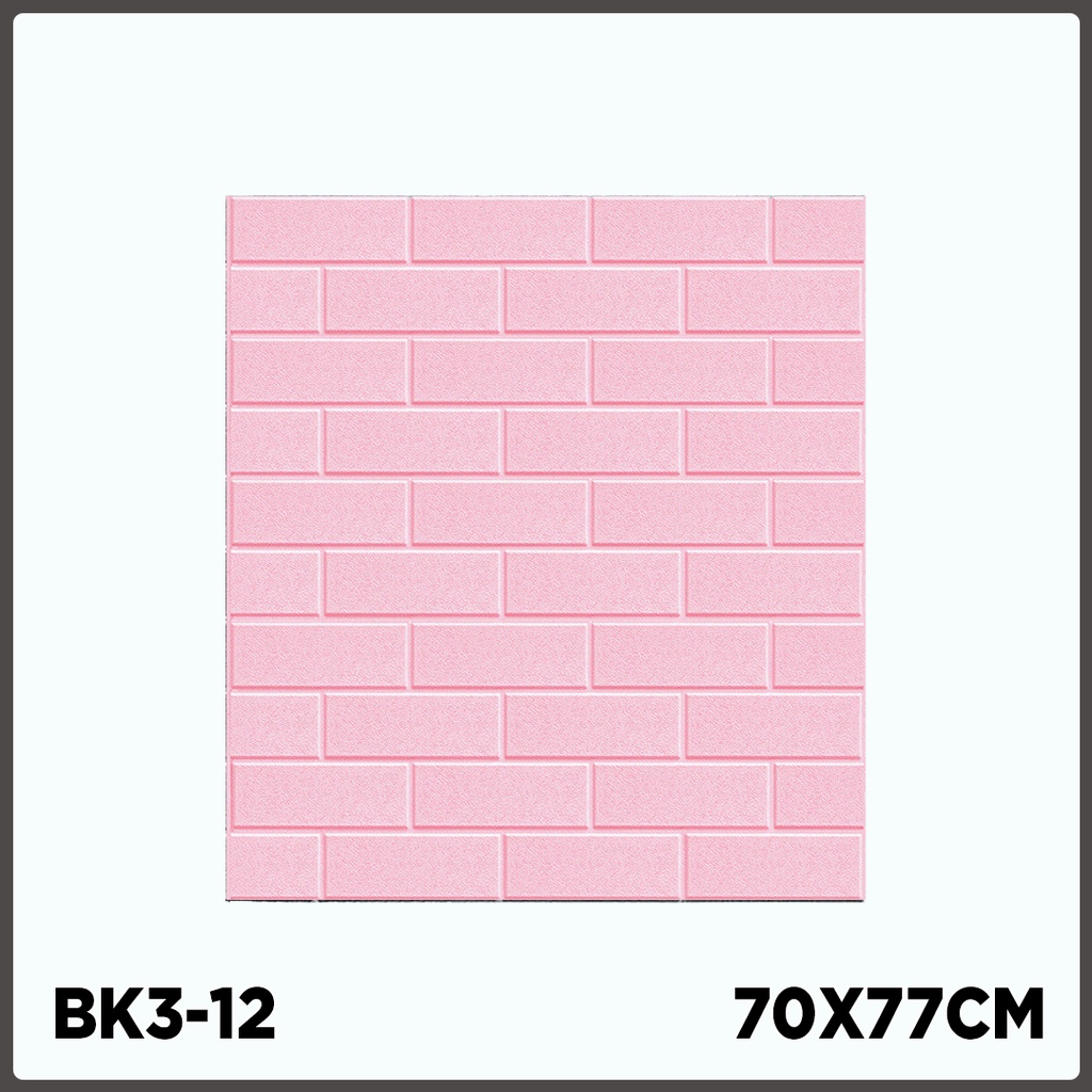Wallpaper dinding 3d motif gambar wallfoam Dekorasi Kamar murah 70x77cm-BK3-12 PINK