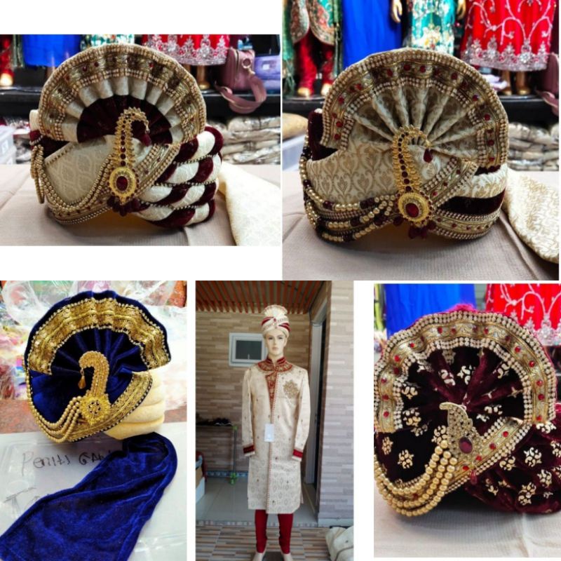 BAJU PENGANTIN INDIA KURTA SET TURBAN/BAJU PENGANTIN KOTO GADANG/BESKAP SET TURBAN/PECI INDIA