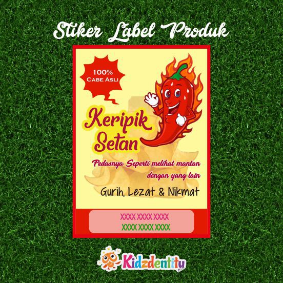 Stiker Label Produk Keripik Setan Shopee Indonesia