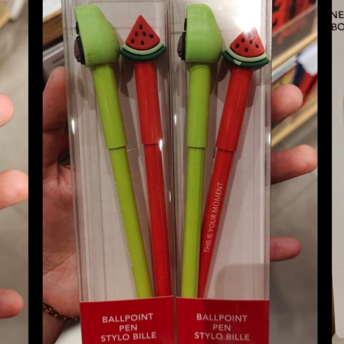 

Miniso Fruit Series Decorative Ballpoint Pen (Black Ink, 2pcs) Pulpen