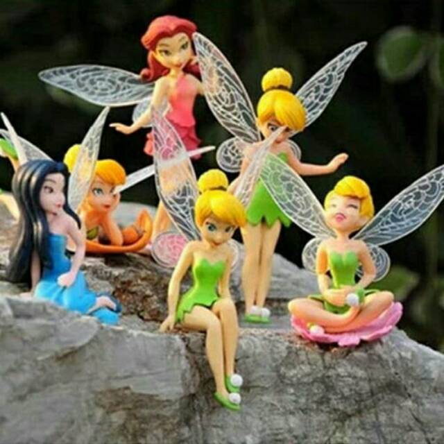 Figure Tinkerbell 1 set isi 6 pcs atau Hiasan Kue Tinkerbell isi 6 pcs atau Topper Tinkerbell