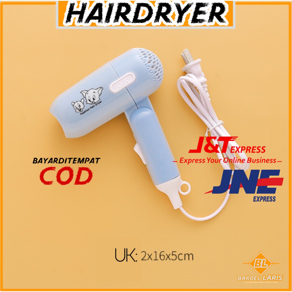 (COD) Hair Dryer Karakter Mini Portable Pengering Rambut Biru