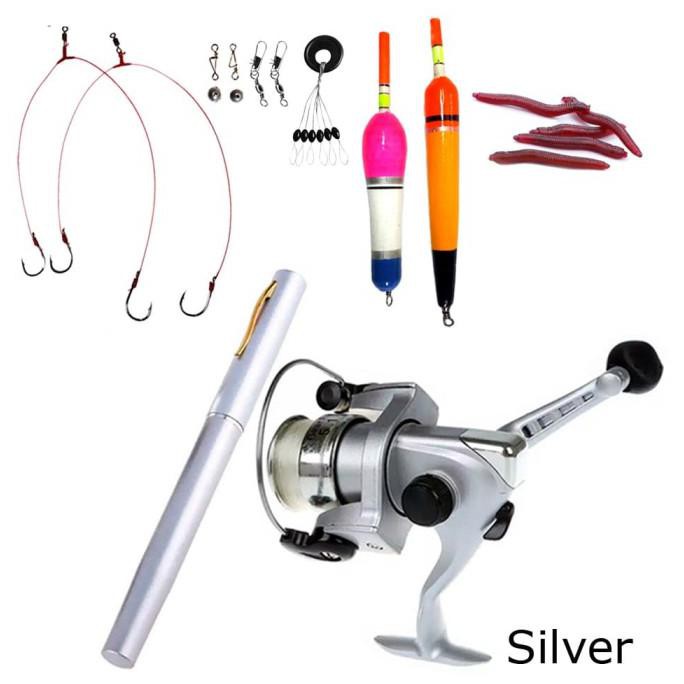 1 Set Joran Pancing Pena Mini Spinning Reel
