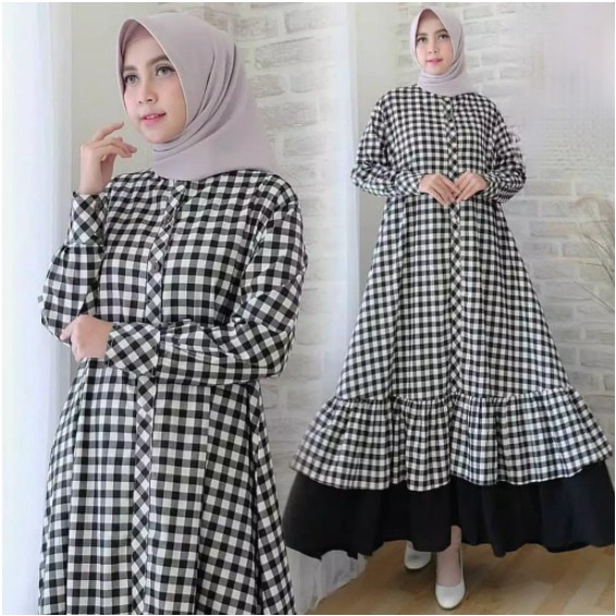 Baju Gamis Jumbo Wanita Muslim SAMIRA LD 140 Ziper Sleting Depan Indah Pesta Kerja hamil BUSUI