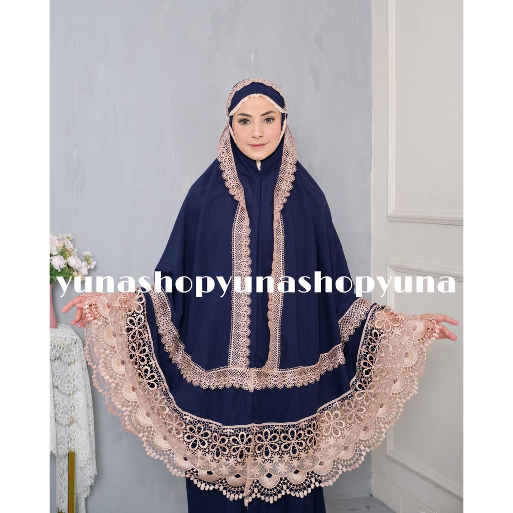 Mukena dewasa andin ikatan cinta jumbo kd full renda seroja terbaru mukena prada princess keong sero