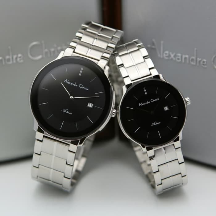 ALEXANDRE CHRISTIE 8615 SILVER BLACK COUPLE ORIGINAL GARANSI 1TAHUN