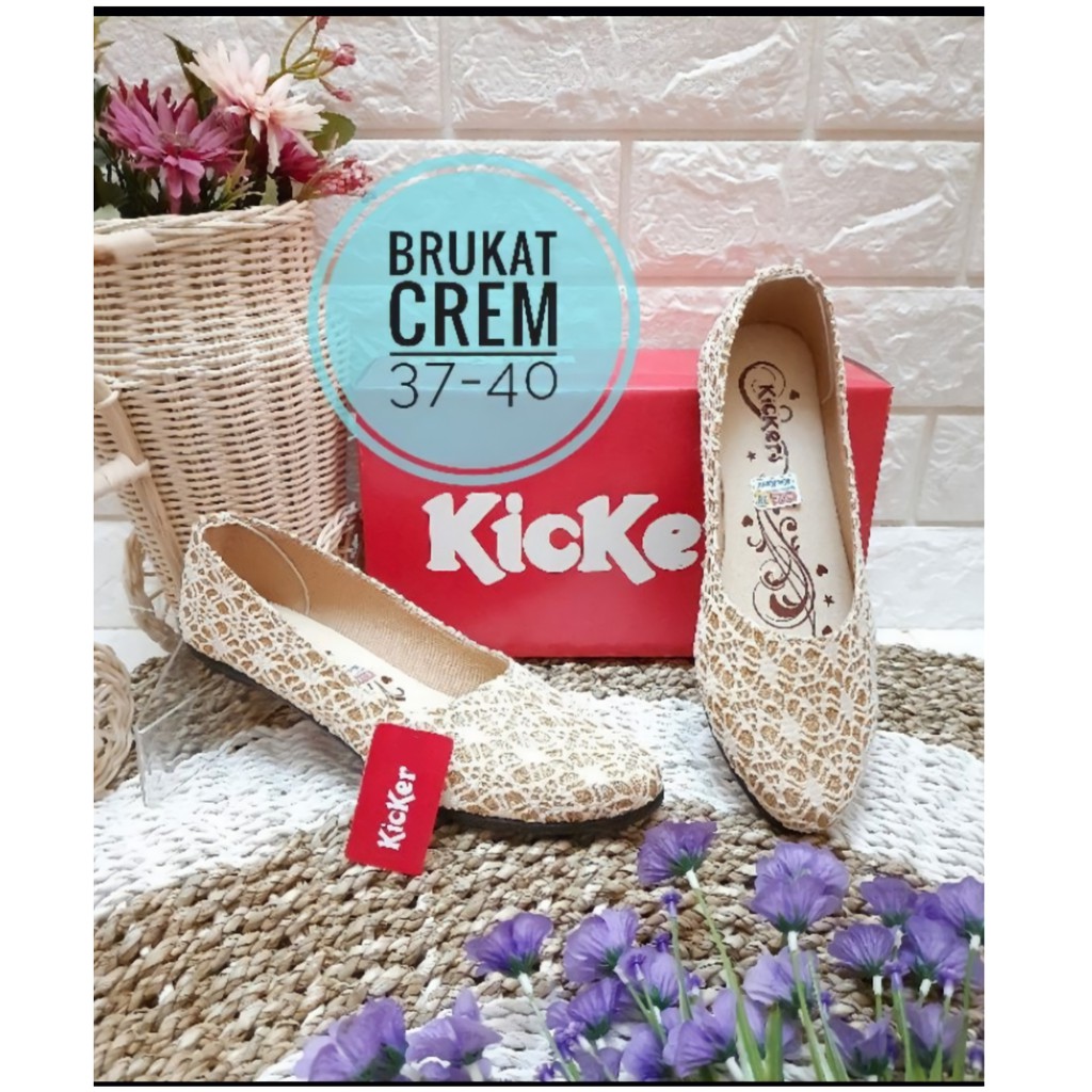 flatshoes Wanita Kickres murah Brukat Rajut Pesta Kondangan / Wisuda