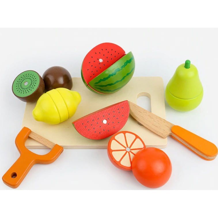 17Pcs Look At It Mainan Masak Masakan Wooden Toys Mainan Kayu Mainan Dapur Anak Perekat magnet