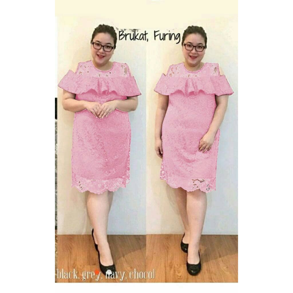 DeltaRN Dress Dena Pink Dress Jumbo Pakaian Wanita Dress Murah