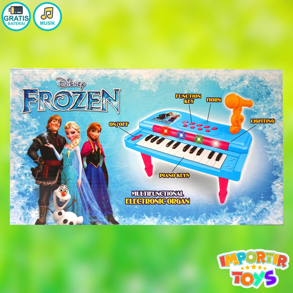 Pianika Piano Keyboard Organ Frozen Edition Dengan Lagu Dan Lampu Shopee Indonesia