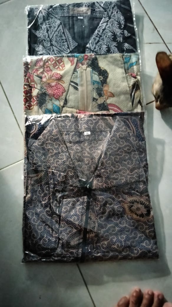 M L Xl Xxl Tunik Batik Zipper Depan Busui Atasan Batik Seragam Baju Batik Wanita