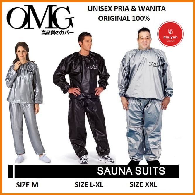 Baju Sauna Suit OMG Jaket Celana Olah Raga Pria Wanita Best Quality pembakar lemak Olahraga ORIGINAL