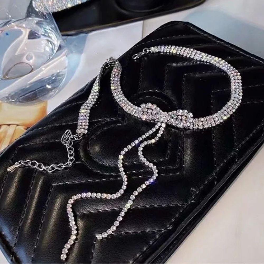 Mxbeauty Kalung Korea Hadiah Untuk Gadis Rantai Liontin Geometris Perhiasan Leher Busur