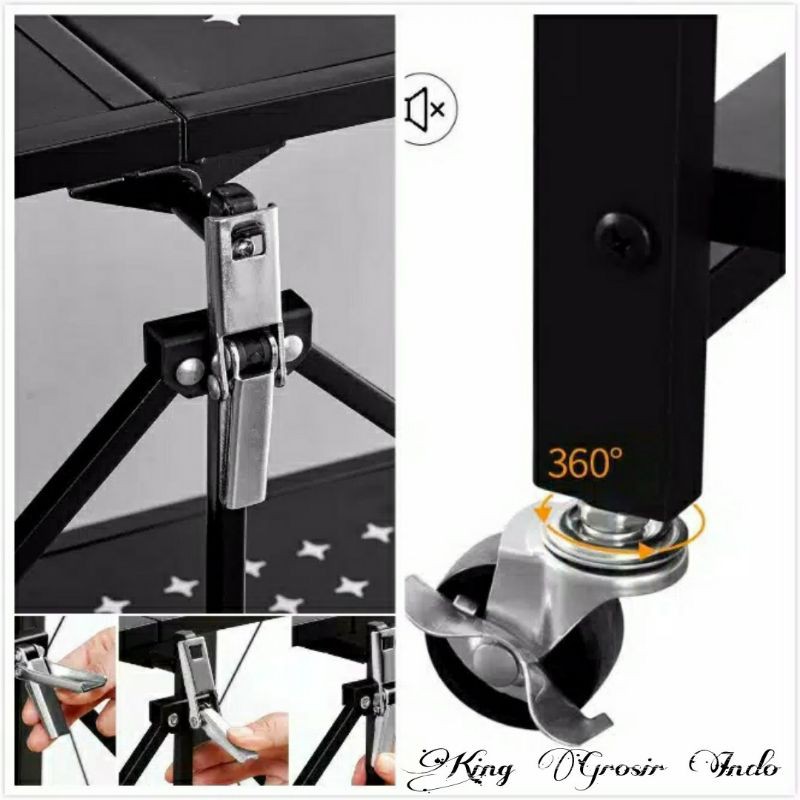 Rak Dapur Lipat 3 Tingkat 4 Tingkat 5 Tingkat Multifungsi /Rak Penyimpanan /Kitchen Rack Multi Layer