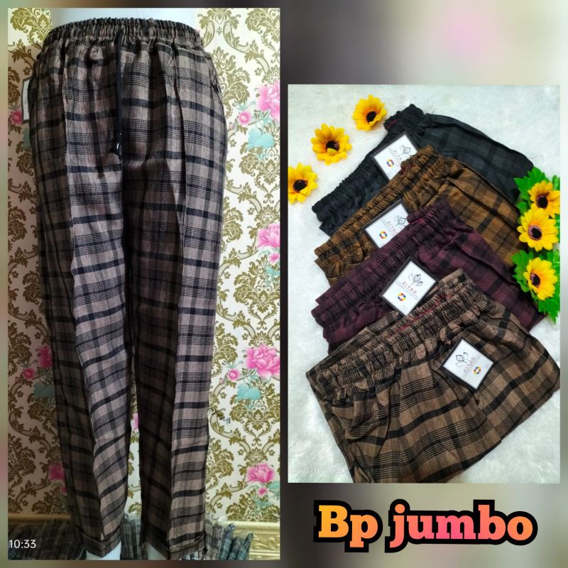 CELANA PANJANG WANITA SEMI WOOL / BAGGY PANTS CEWEK / CELANA TARTAN