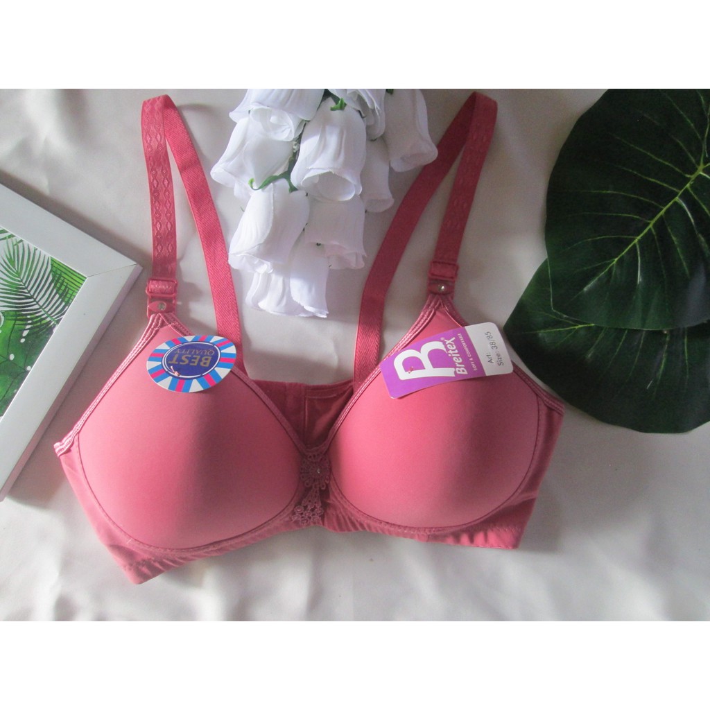 Bra Tidak Berkawat Busa Tipis kancing 3 Breitex C3800 CUP BESAR Kait 3 | BH tanpa kawat cup besar