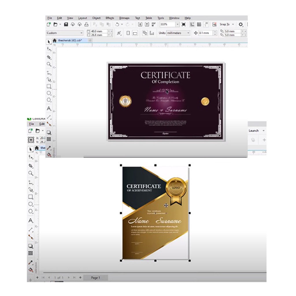 500 Desain Sertifikat Coreldraw Lengkap | Siap Edit dan Pakai