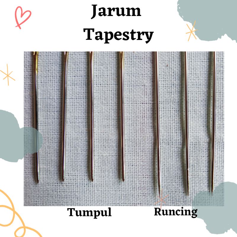 Jarum Tapestry Sulam Benang Pita Tumpul Runcing