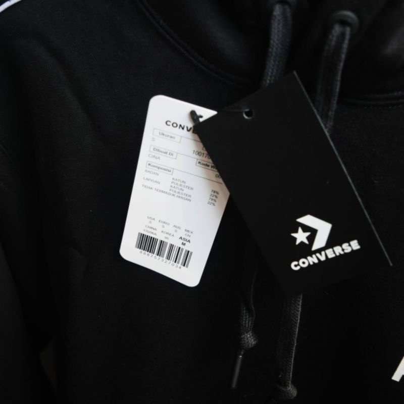 SALE CONVERSE HOODIE ALL STAR BLACK