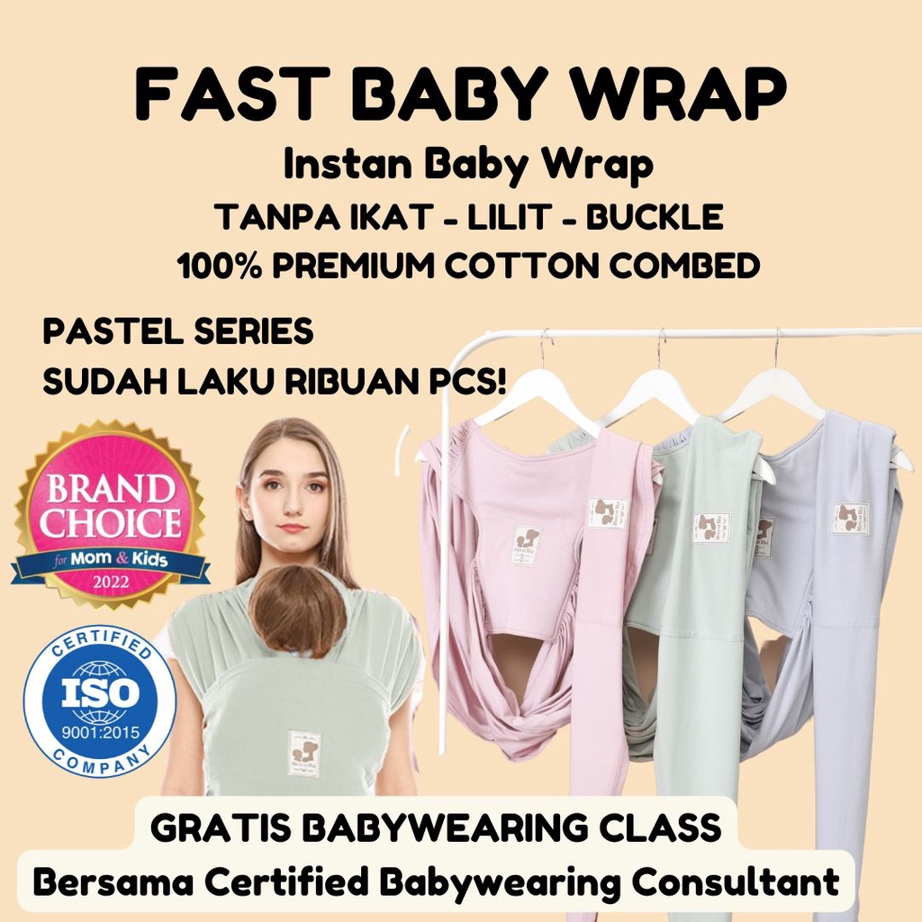 Mere Et Moi - Fast Baby Wrap Free Bib / Slaber Bayi - BABY WRAP INSTAN | QUICK WRAP | GENDONGAN BAYI | FBW - Gendongan Kain