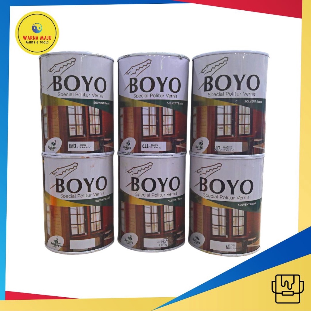 Avian Boyo Politur Plitur Warna / Vernish 1 Liter 1 KG Cat Plitur Kayu