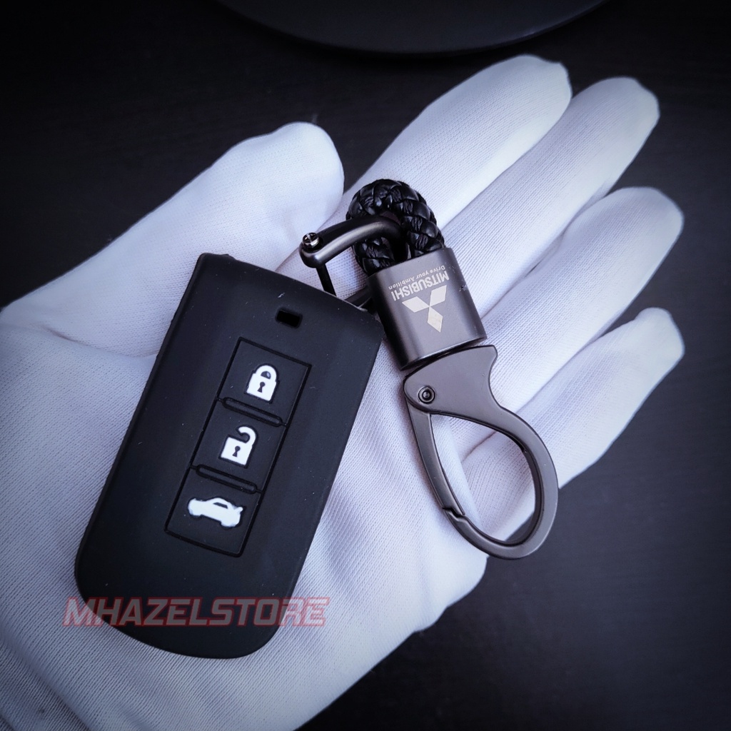 Gantungan kunci sarung remote keyless cover casing MOBIL MITSUBISHI PAJERO OUTLANDER XPANDER MIRAGE