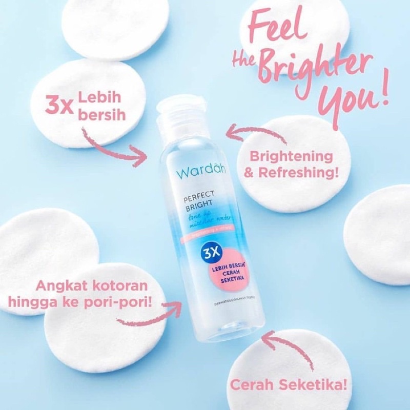 WARDAH PERFECT BRIGHT MOISTURIZER SPF 28, TONE UP MICELLAR WATER, NORMAL SKIN