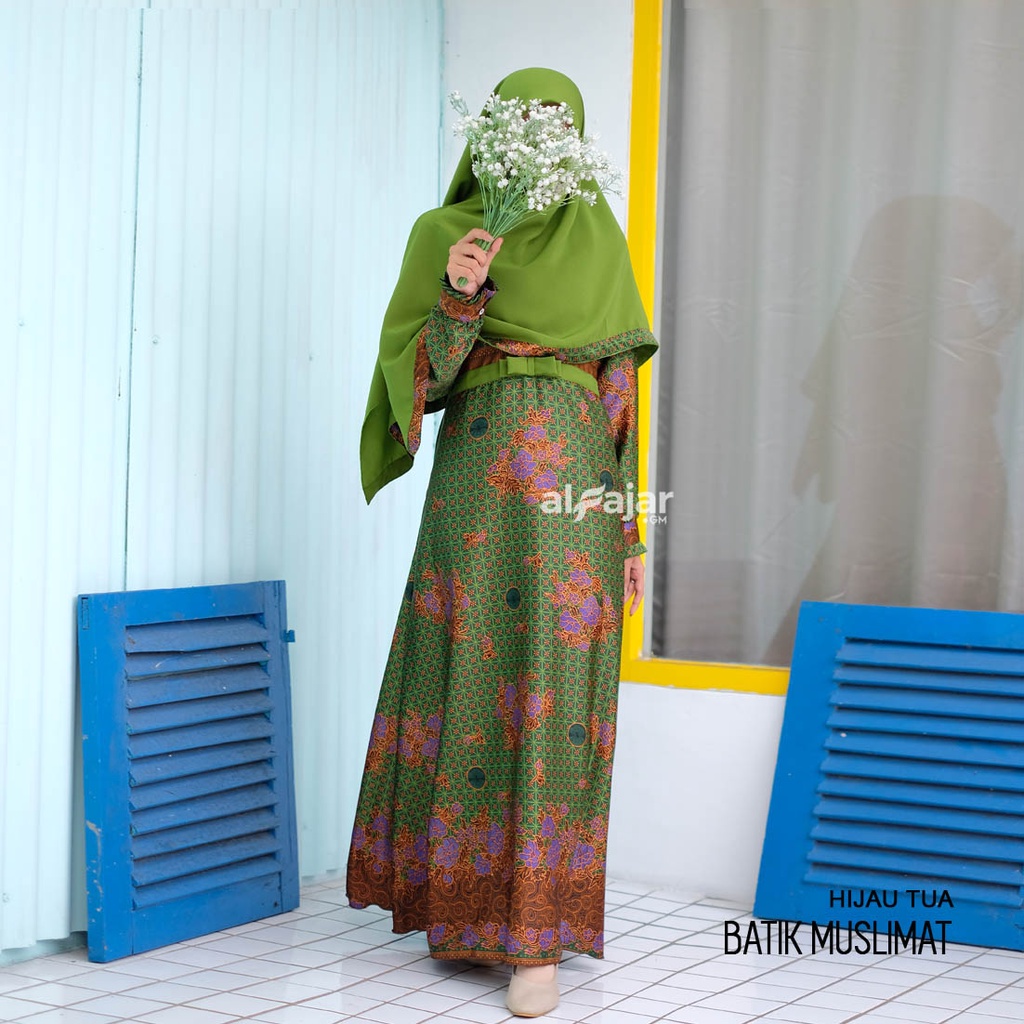 Set GAMIS BATIK MUSLIMAT NU Semi Sutra Dress Ori by Alfajar