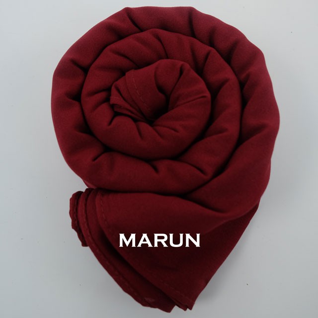 Jilbab Pashmina Sabyan - Kerudung Pasmina Diamond Italiano Pinggir NECI-SABYAN,marun