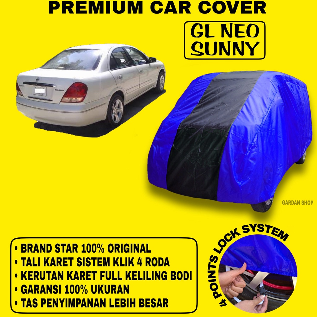 Body Cover GL NEO SUNNY BIRU HITAM Penutup Bodi Mobil Gl Neo Sunny Waterproof PREMIUM