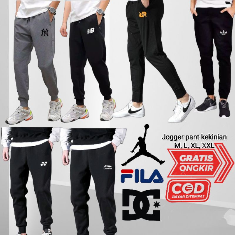 joger trackpants pria#training unisex#Saku Resleting