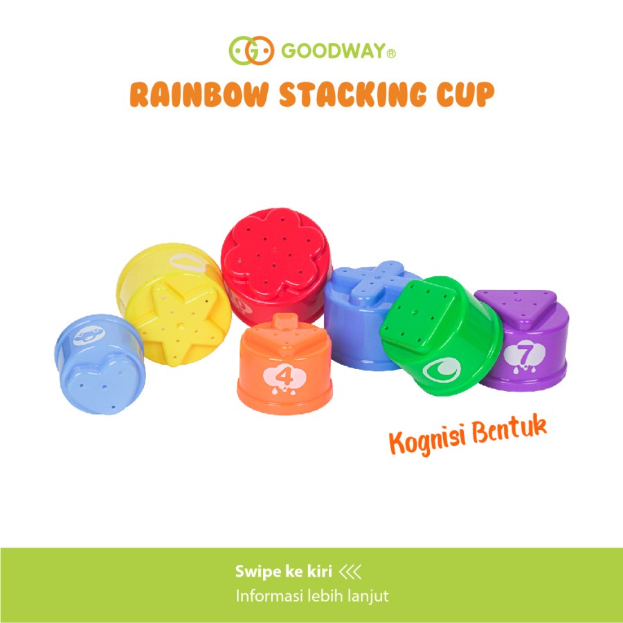 GOODWAY RAINBOW STACKING CUPS 10PCS / GWG108