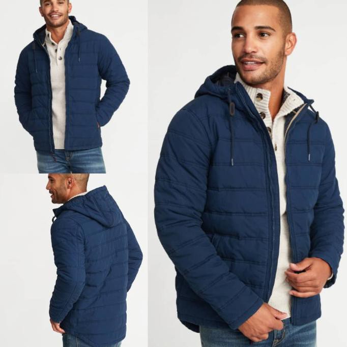 RDHOPE-Men Quilted Puffer Light Weight Padded Oversized Hooded Jacket Coat 