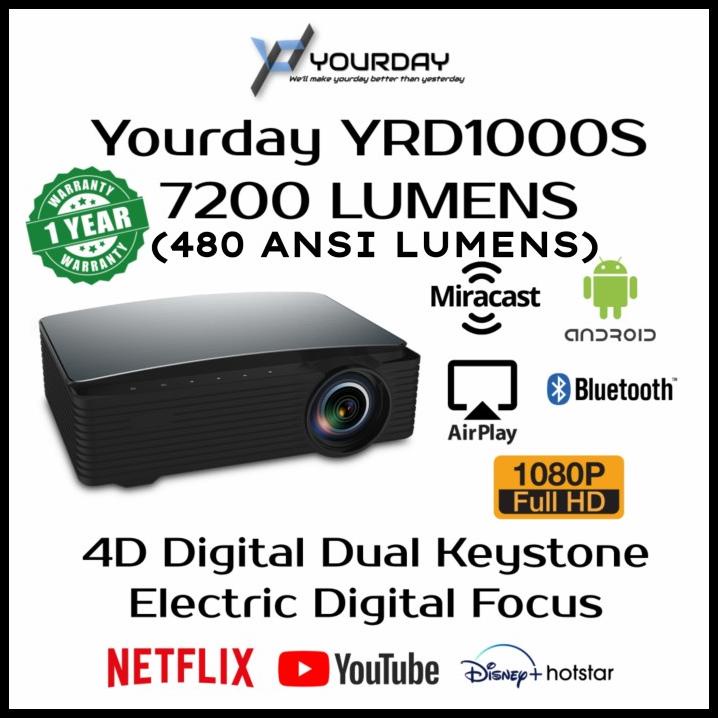 Yourday Yrd1000S Smart Android Proyektor Led Projector Miracast Wifi
